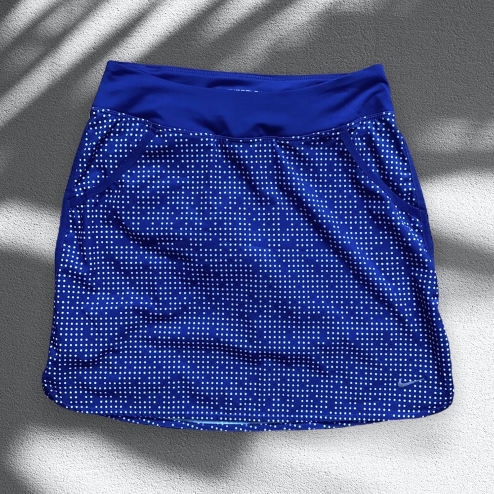 Like New Nike Golf Tour Performance Navy Dot Lined Skirt